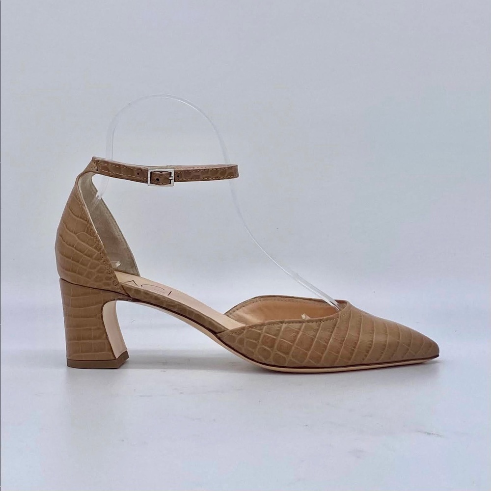 AGL D'orsay Ankle Strap Pump in Tan Croc - Picture 7 of 12